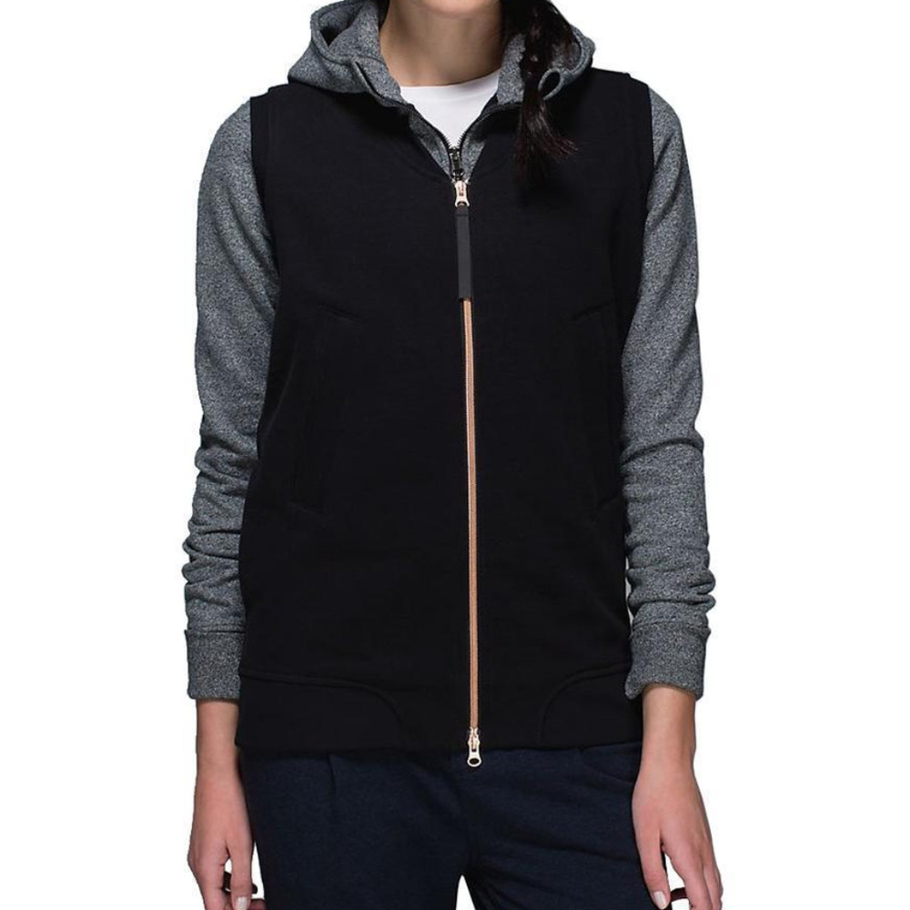 Vest Size 6 Black Rose Gold Hardware Two Way Zip